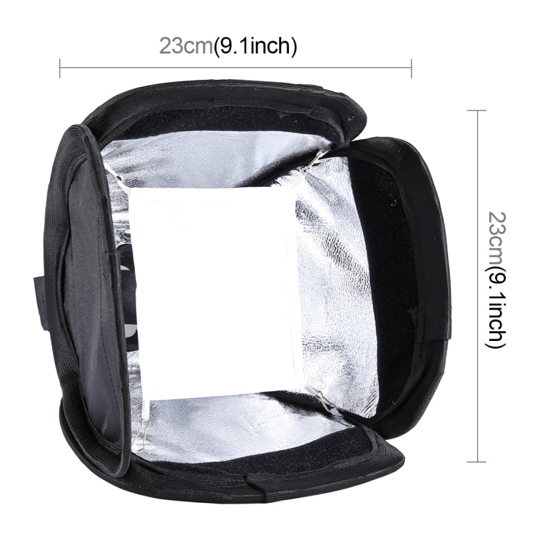 Custodia morbida pieghevole per softbox con diffusore di luce flash PULUZ, dimensioni: 23 cm x 23 cm, 23cm Softbox
