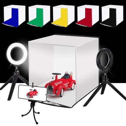 PULUZ 30 cm pieghevole portatile luce anulare illuminazione fotografica studio tenda da tiro kit con 6 colori fondali (nero, bianco, giallo, rosso, verde, blu), dimensioni da aperto: 31 cm x 31 cm x 32 cm, 30cm Box Kit