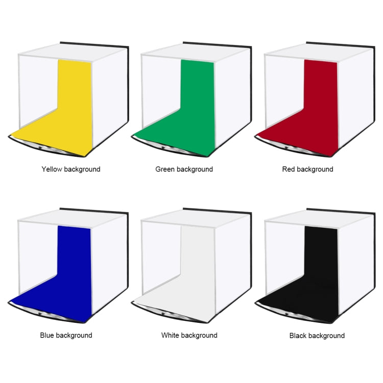 PULUZ 30 cm pieghevole portatile luce anulare illuminazione fotografica studio tenda da tiro kit con 6 colori fondali (nero, bianco, giallo, rosso, verde, blu), dimensioni da aperto: 31 cm x 31 cm x 32 cm, 30cm Box Kit