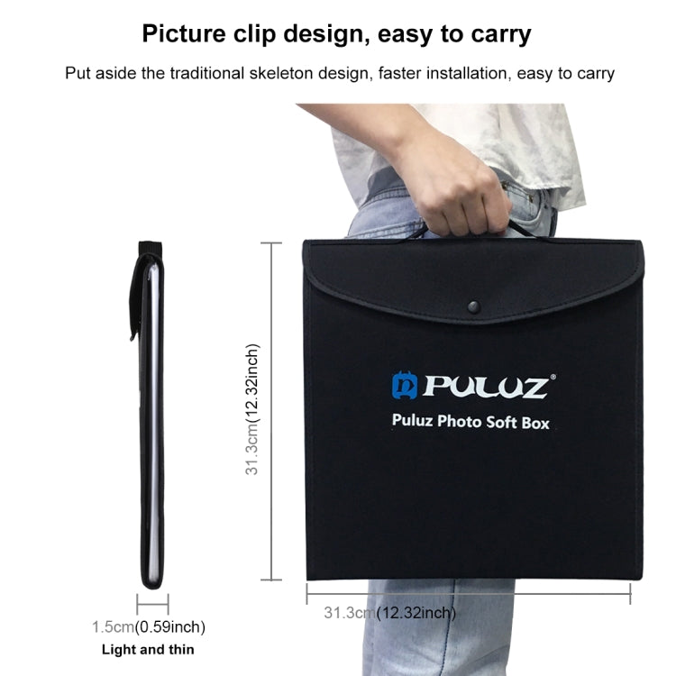 PULUZ 30 cm pieghevole portatile luce anulare illuminazione fotografica studio tenda da tiro kit con 6 colori fondali (nero, bianco, giallo, rosso, verde, blu), dimensioni da aperto: 31 cm x 31 cm x 32 cm, 30cm Box Kit