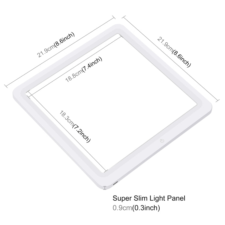 PULUZ Tappetino luminoso a LED senza ombre da 20 cm per box da studio fotografico