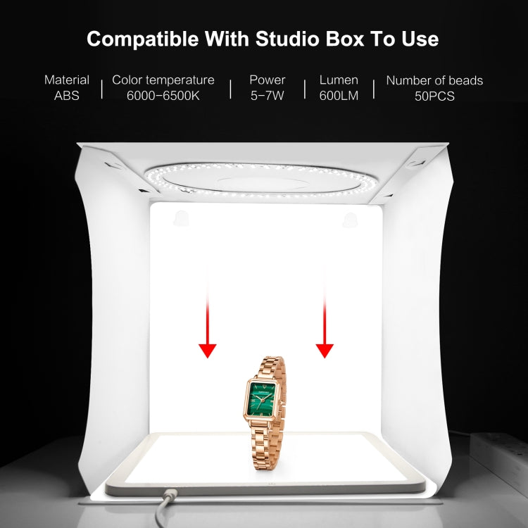 PULUZ Tappetino luminoso a LED senza ombre da 20 cm per box da studio fotografico
