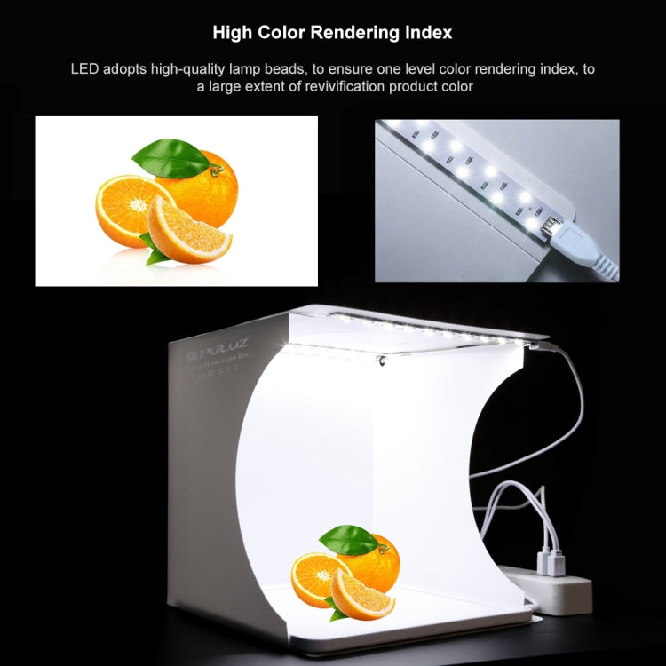 PULUZ Mini LED Fotografia Lampada a luce senza ombre Pannello Pad + Scatola per tenda da tiro in studio, Materiale acrilico, Area effettiva 20 cm x 20 cm