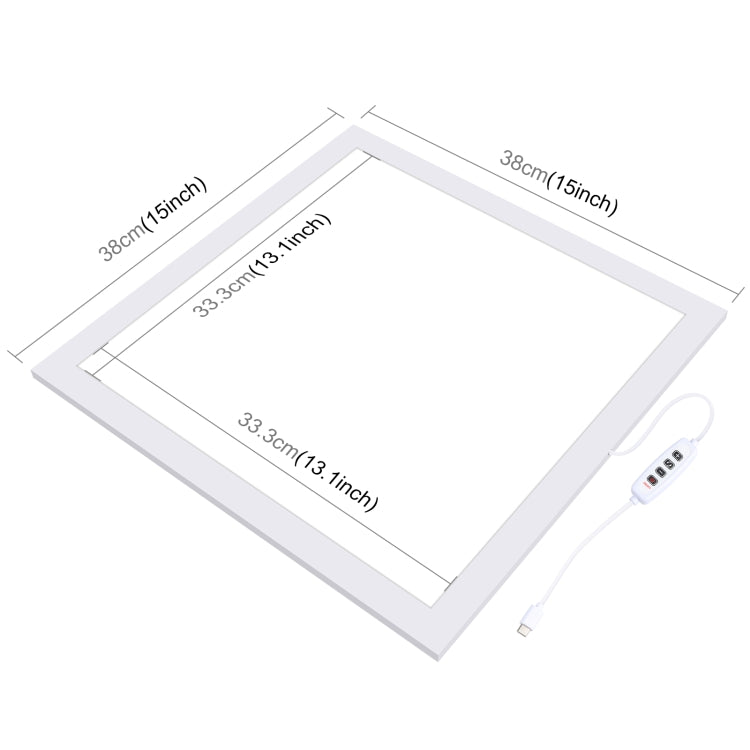 PULUZ 1000LM LED Acrilico No Polare Oscuramento Luce Senza Ombre con Interruttore per Scatola da Studio Fotografico da 40 cm