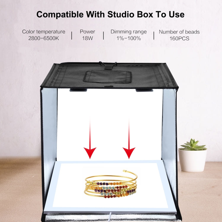 PULUZ 1000LM LED Acrilico No Polare Oscuramento Luce Senza Ombre con Interruttore per Scatola da Studio Fotografico da 40 cm