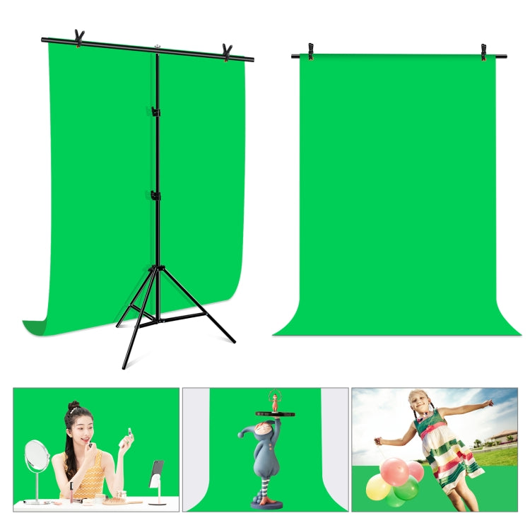 PULUZ 1x2m Kit staffa traversa per fondale per studio fotografico a forma di T, supporto per sfondo con clip, 1 x 2m Bracket Kit