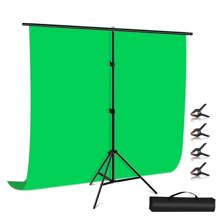 PULUZ 2x2m Kit staffa traversa per fondale per studio fotografico a forma di T, supporto per fondale con clip