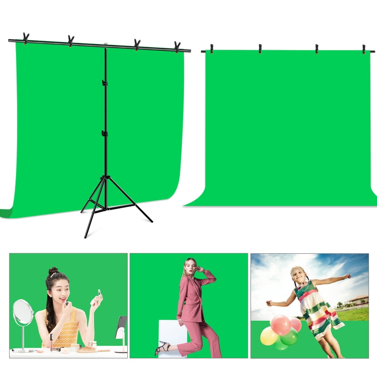 PULUZ 2x2m Kit staffa traversa per fondale per studio fotografico a forma di T, supporto per fondale con clip
