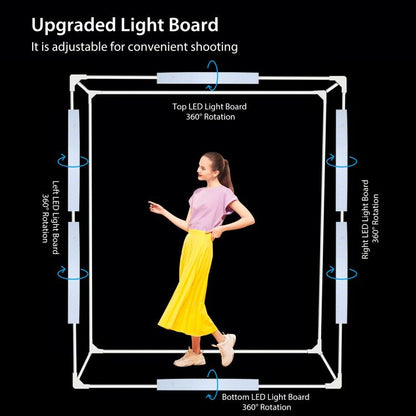 PULUZ 2m 240W 5500K Kit luce fotografica da studio per vestiti/ritratto modello adulto, 2m Box(US), 2m Box(EU), 2m Box(AU), 2m Box(UK)