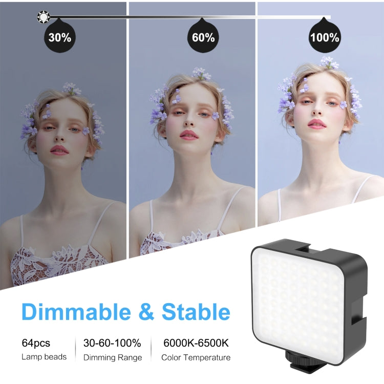 PULUZ 64 LED 5W Luce di riempimento per giunzioni video per fotocamera/videocamera, 64 LED