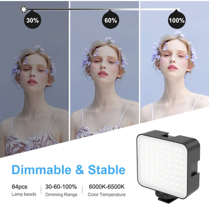 PULUZ 64 LED 5W Luce di riempimento per giunzioni video per fotocamera/videocamera, 64 LED