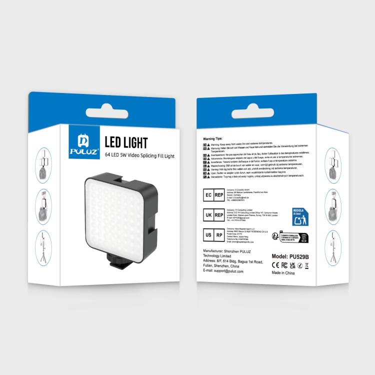 PULUZ 64 LED 5W Luce di riempimento per giunzioni video per fotocamera/videocamera, 64 LED