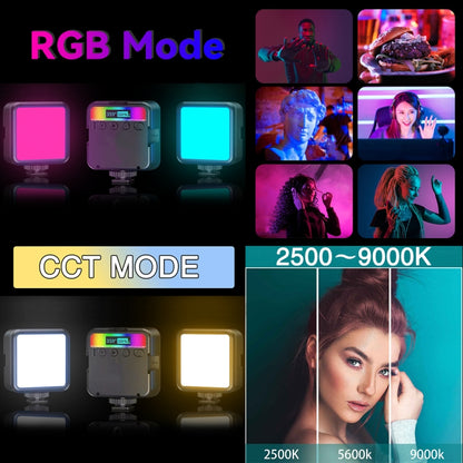 PULUZ Pocket 2500-9000K+RGB Luce di riempimento per bellezza a colori per fotocamera portatile Fotografia Luce a LED, 2500-9000K+RGB