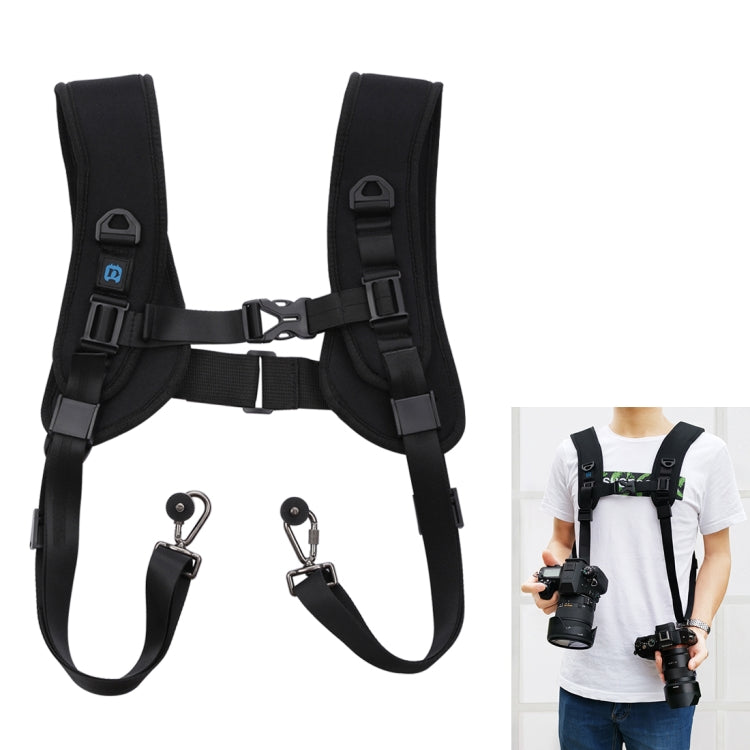 PULUZ Imbracatura a doppia spalla a sgancio rapido Cintura in schiuma di decompressione con imbottitura morbida per fotocamere digitali DSLR, Double Shoulder