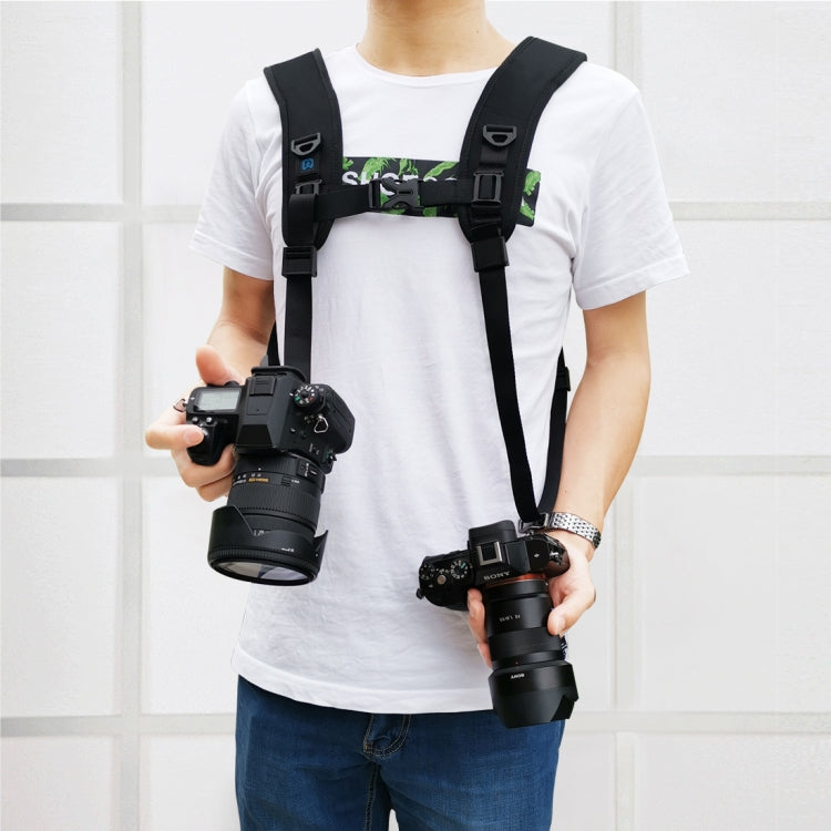 PULUZ Imbracatura a doppia spalla a sgancio rapido Cintura in schiuma di decompressione con imbottitura morbida per fotocamere digitali DSLR, Double Shoulder