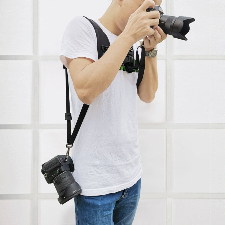 PULUZ Imbracatura a doppia spalla a sgancio rapido Cintura in schiuma di decompressione con imbottitura morbida per fotocamere digitali DSLR, Double Shoulder