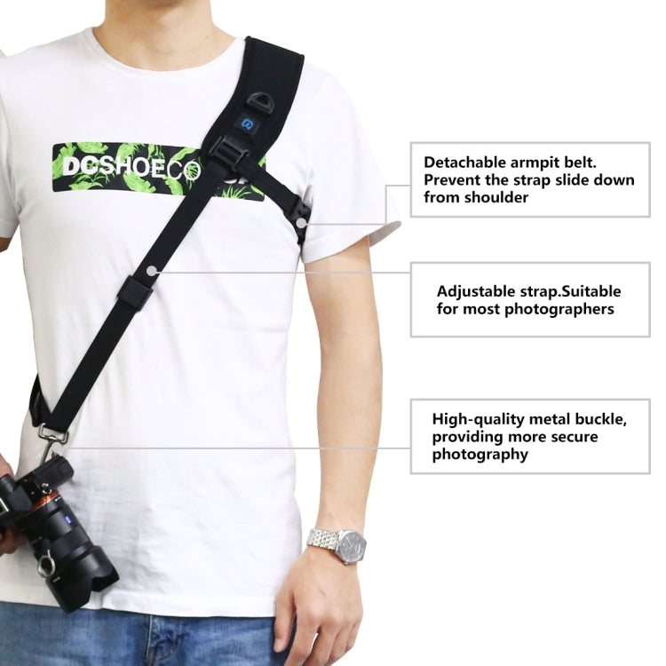 PULUZ Tracolla per fotocamera curva e traspirante in nylon morbido antiscivolo a sgancio rapido con gancio in metallo per fotocamere SLR / DSLR, Curved Strap