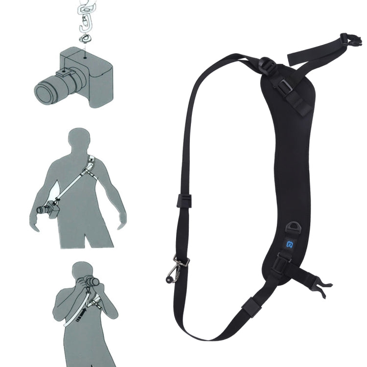 PULUZ Tracolla per fotocamera curva e traspirante in nylon morbido antiscivolo a sgancio rapido con gancio in metallo per fotocamere SLR / DSLR, Curved Strap