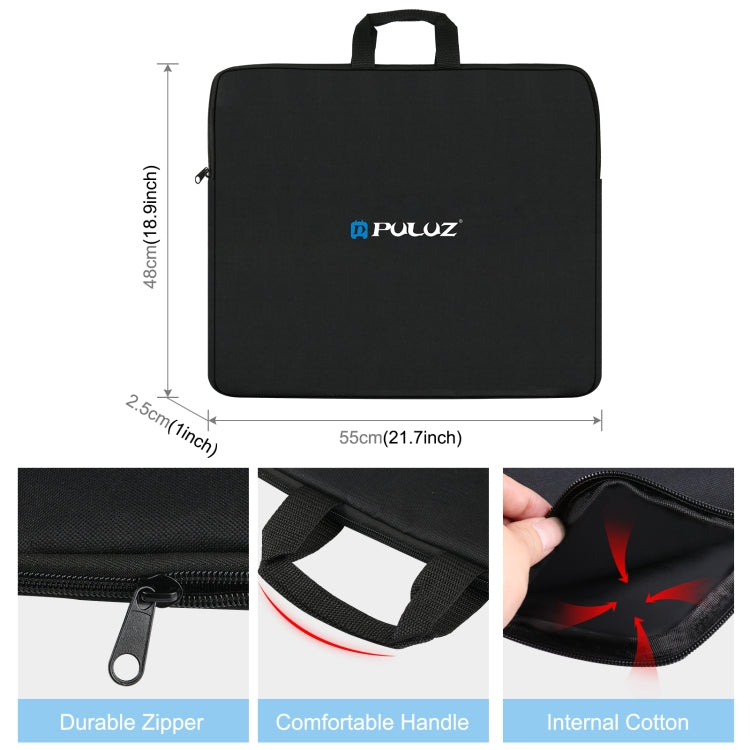 PULUZ Anello da 46 cm con luci a LED Borsa portaoggetti portatile con cerniera per borse da trasporto, dimensioni: 48 cm x 55 cm, Ring LED Storage Bag