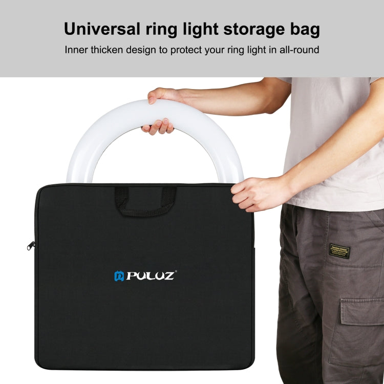 PULUZ Anello da 46 cm con luci a LED Borsa portaoggetti portatile con cerniera per borse da trasporto, dimensioni: 48 cm x 55 cm, Ring LED Storage Bag
