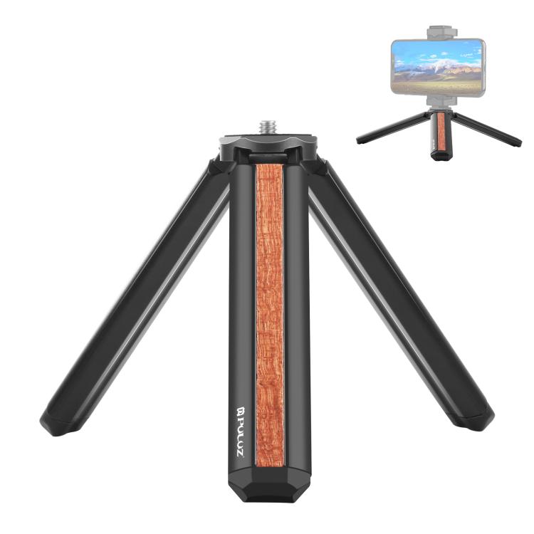 Supporto per treppiede dal vivo per vlogging da tavolo in legno intarsiato PULUZ, Inlaid Wood Tripod