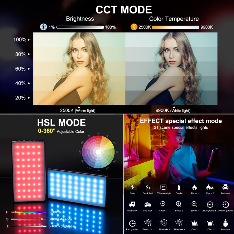 PULUZ LED a colori RGB Beauty Fill Light Pocket Vlogging Photography Light, Pocket Light