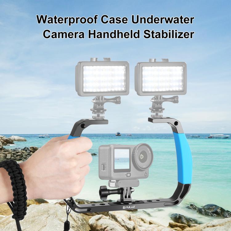 PULUZ Dual Silicone Manici in lega di alluminio per immersione subacquea per GoPro, altre action camera e smartphone, For Action Cameras and Smartphones