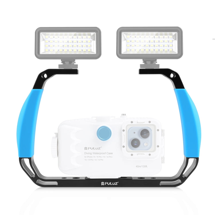 PULUZ Dual Silicone Manici in lega di alluminio per immersione subacquea per GoPro, altre action camera e smartphone, For Action Cameras and Smartphones