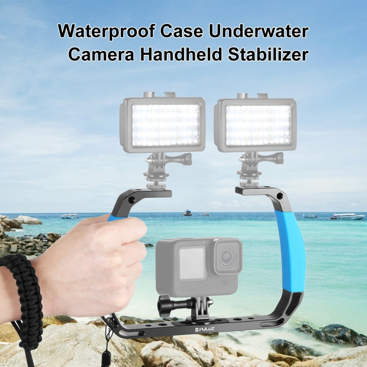 PULUZ Dual Silicone Manici in lega di alluminio per immersione subacquea per GoPro, altre action camera e smartphone, For Action Cameras and Smartphones