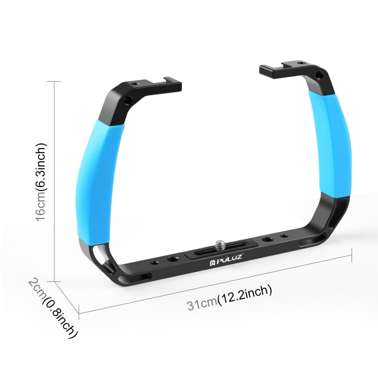 PULUZ Dual Silicone Manici in lega di alluminio per immersione subacquea per GoPro, altre action camera e smartphone, For Action Cameras and Smartphones