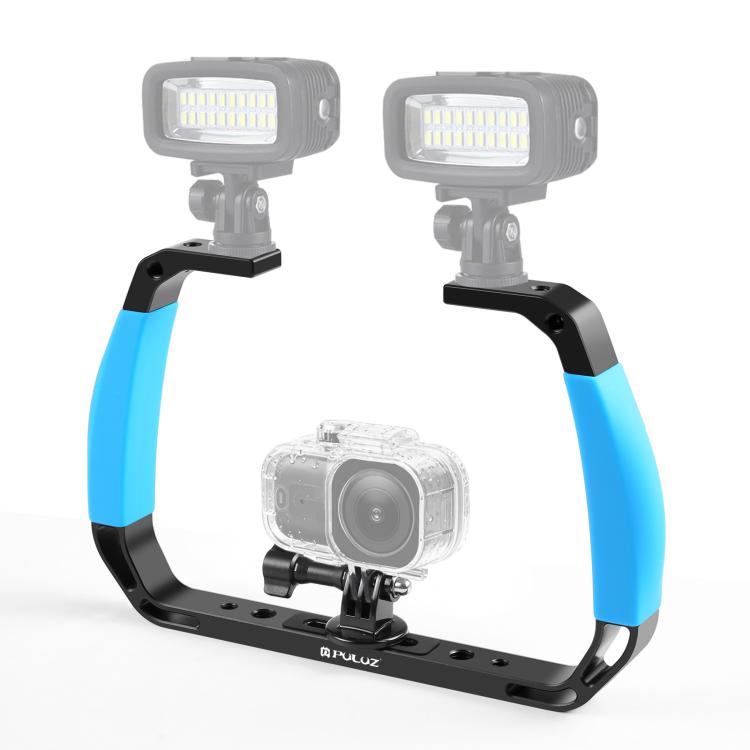 PULUZ Dual Silicone Manici in lega di alluminio per immersione subacquea per GoPro, altre action camera e smartphone, For Action Cameras and Smartphones
