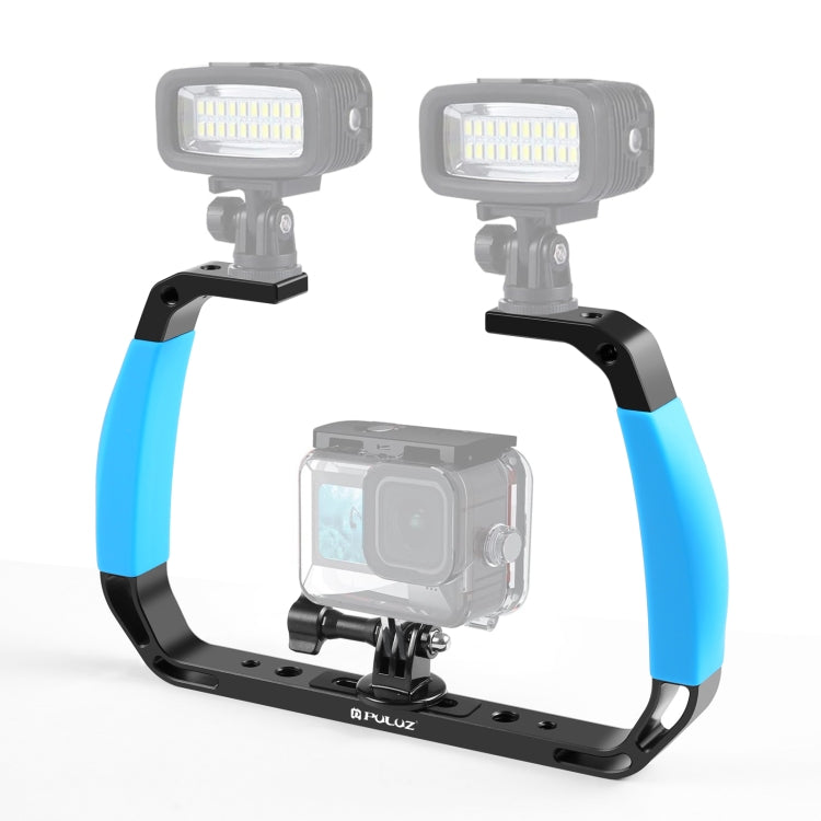 PULUZ Dual Silicone Manici in lega di alluminio per immersione subacquea per GoPro, altre action camera e smartphone, For Action Cameras and Smartphones