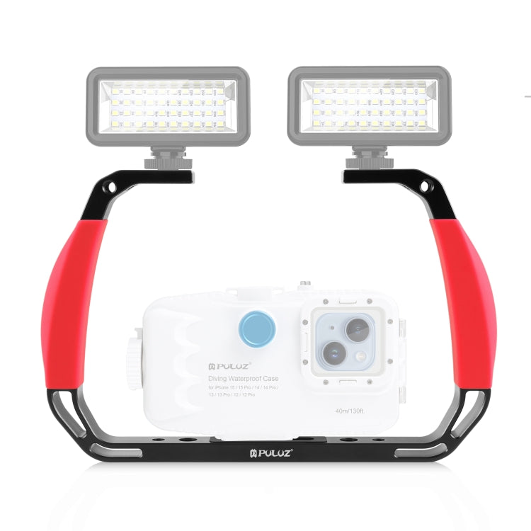 PULUZ Dual Silicone Manici in lega di alluminio per immersione subacquea per GoPro, altre action camera e smartphone, For Action Cameras and Smartphones