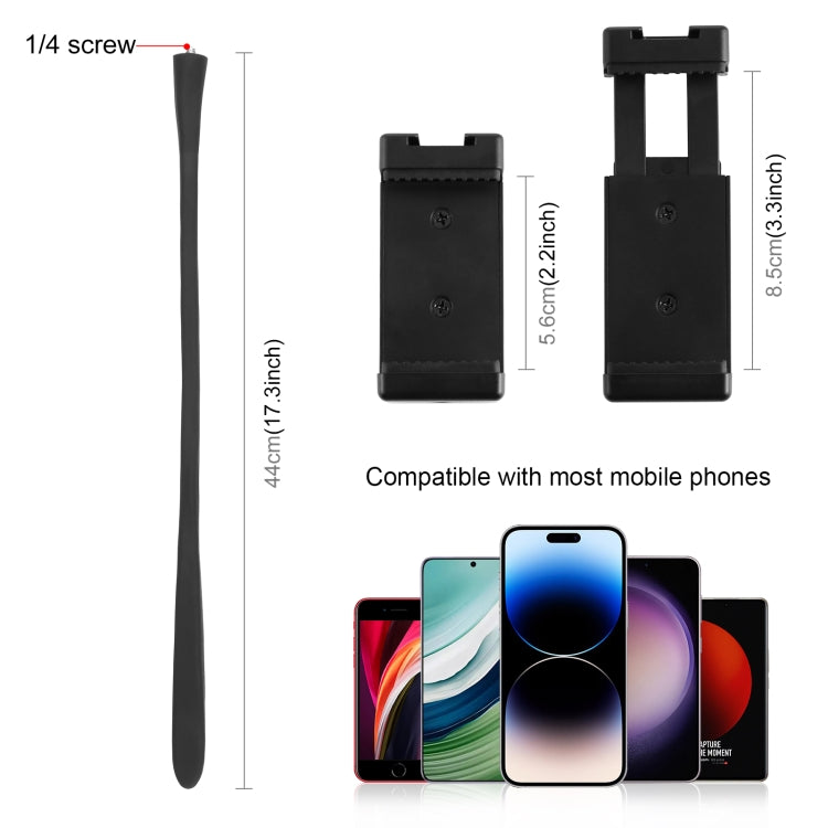 Supporto per montaggio a clip flessibile in silicone PULUZ con morsetto per telefono per telefoni/GoPro, Silicone Flexible Clip