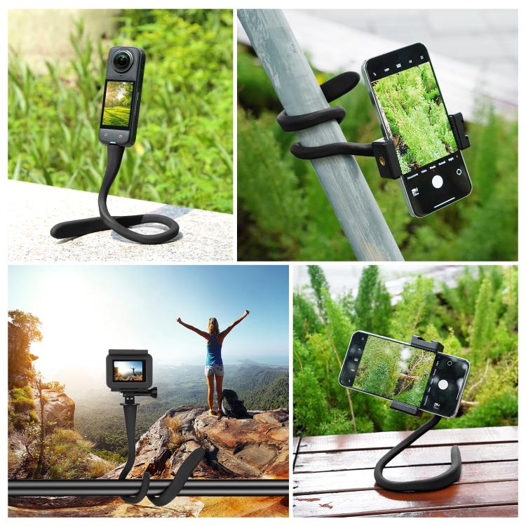 Supporto per montaggio a clip flessibile in silicone PULUZ con morsetto per telefono per telefoni/GoPro, Silicone Flexible Clip