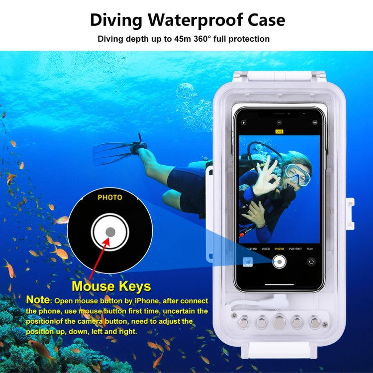 PULUZ Custodia Subacquea Impermeabile 45m/147ft Foto Video Scattare Foto Subacquee Cover per iPhone Serie 14, Serie iPhone 13, Serie iPhone 12, Serie iPhone 11, Serie iPhone X, iPhone 8 e 7, iPhone 6s, iOS 13.0 o Versione Superiore iPhone��������������...