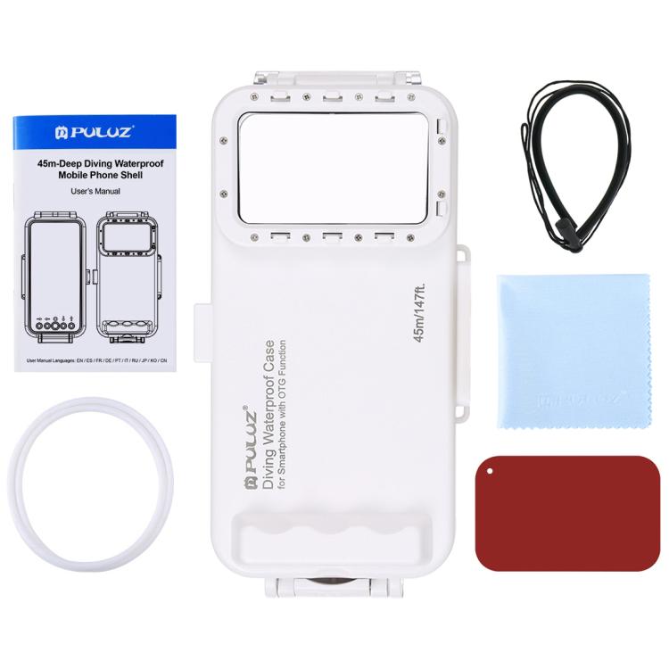 PULUZ 45m/147ft Custodia Subacquea Impermeabile Foto Video Scattare Foto Subacquee Cover per Smartphone Galaxy, Huawei, Xiaomi, Google Android OTG con Porta Type-C, Universal Case for Type-C Port Phones