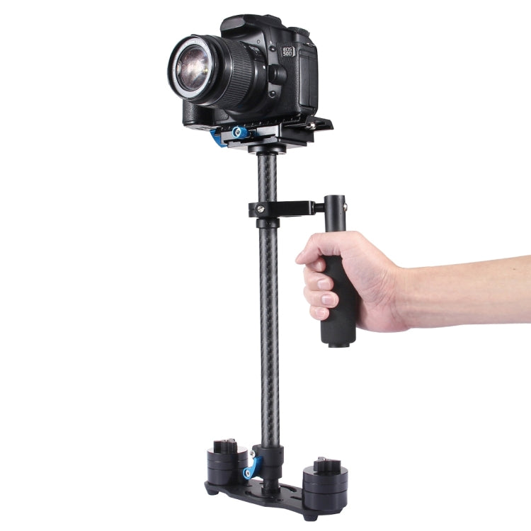 Stabilizzatore portatile in fibra di carbonio PULUZ 38,5-61 cm per video e fotocamere digitali DSLR e DV, portata 0,5-3 kg, S60T Blue