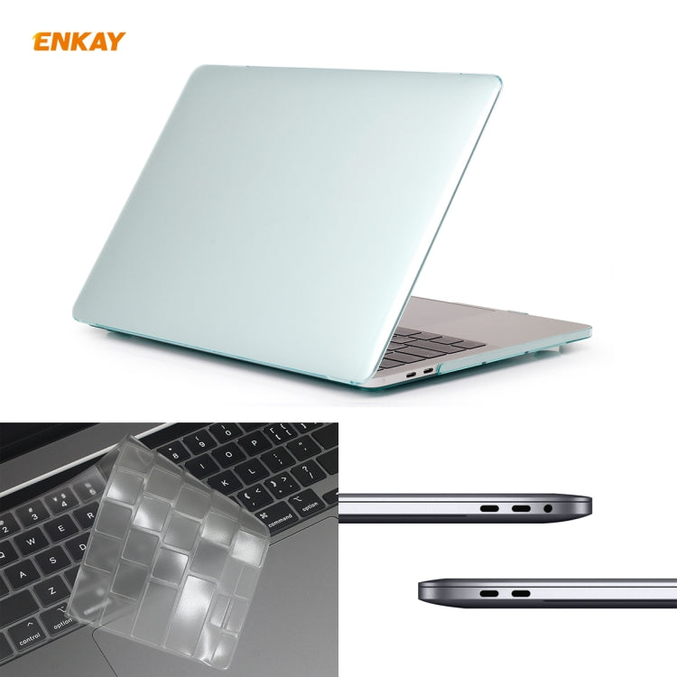ENKAY Hat-Prince 3 in 1 per MacBook Pro 13 pollici A2289 / A2251 (2020) Custodia protettiva in cristallo rigido + versione Europa Cover protettiva per tastiera in TPU ultrasottile + set di tappi antipolvere, For MacBook Pro 13 inch A2289 / A2251 (2020)