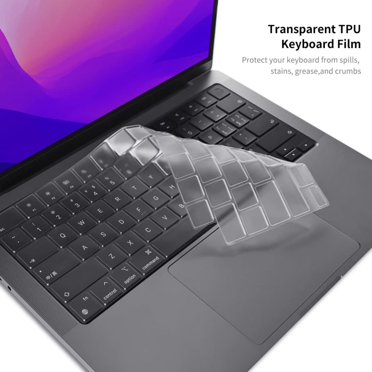 ENKAY Custodia per laptop in cristallo 3 in 1 con pellicola per tastiera in TPU / Tappi antipolvere per MacBook Air 13.6 2022 A2681 Versione UE, 3 in 1 EU Version