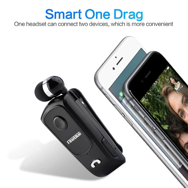 F920 CSR4.1 Auricolare Bluetooth antifurto con promemoria di vibrazione del chiamante con cavo retrattile, Black, White, Gold, Silver, Gray