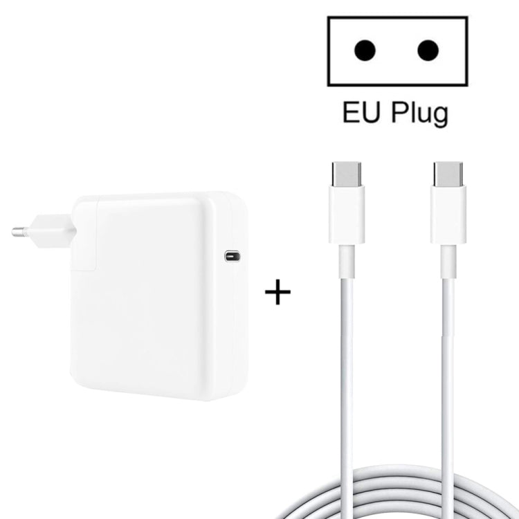 PD-96W Adattatore per laptop USB-C / Type-C PD da 96 W + cavo di ricarica rapida da USB-C / Type-C a USB-C / Type-C da 2 m 5 A per MacBook Pro, EU Plug, US Plug, UK Plug