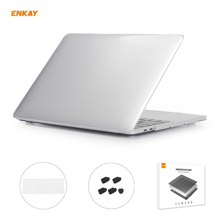 ENKAY Custodia protettiva per laptop in cristallo 3 in 1 + Pellicola per tastiera in TPU versione UE + Set di tappi antipolvere per MacBook Pro 13,3 pollici A1706 / A1989 / A2159 (con Touch Bar), For MacBook Pro 13.3 inch A1706 (with Touch Bar)