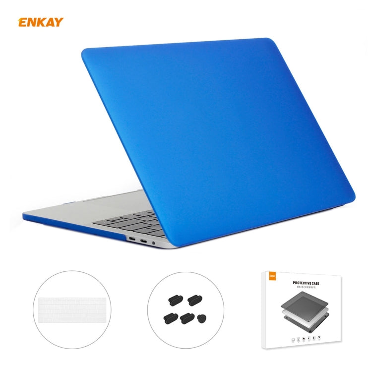ENKAY Custodia protettiva per laptop opaca 3 in 1 + Pellicola per tastiera in TPU versione USA + Set di tappi antipolvere per MacBook Pro 13,3 pollici A1706 / A1989 / A2159 (con Touch Bar), For MacBook Pro 13.3 inch A1706 (with Touch Bar)