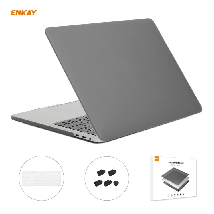 ENKAY Custodia protettiva per laptop opaca 3 in 1 + Pellicola per tastiera in TPU versione USA + Set di tappi antipolvere per MacBook Pro 13,3 pollici A1706 / A1989 / A2159 (con Touch Bar), For MacBook Pro 13.3 inch A1706 (with Touch Bar)