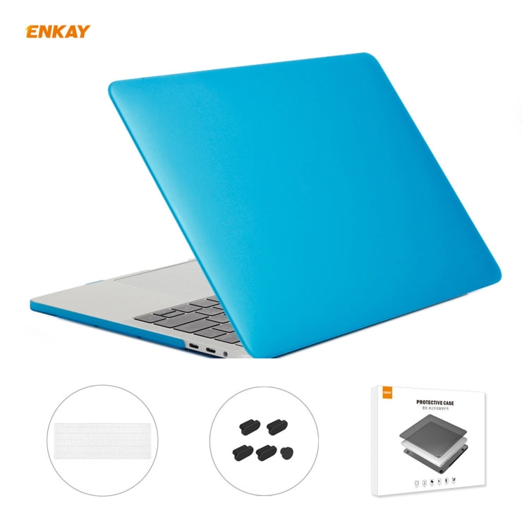 ENKAY Custodia protettiva per laptop opaca 3 in 1 + Pellicola per tastiera in TPU versione USA + Set di tappi antipolvere per MacBook Pro 13,3 pollici A1706 / A1989 / A2159 (con Touch Bar), For MacBook Pro 13.3 inch A1706 (with Touch Bar)