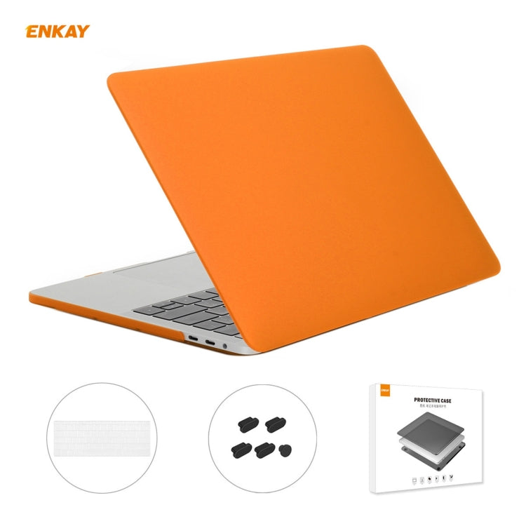 ENKAY Custodia protettiva per laptop opaca 3 in 1 + Pellicola per tastiera in TPU versione USA + Set di tappi antipolvere per MacBook Pro 13,3 pollici A1706 / A1989 / A2159 (con Touch Bar), For MacBook Pro 13.3 inch A1706 (with Touch Bar)