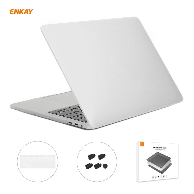 ENKAY Custodia protettiva per laptop opaca 3 in 1 + Pellicola per tastiera in TPU versione USA + Set di tappi antipolvere per MacBook Pro 13,3 pollici A1706 / A1989 / A2159 (con Touch Bar), For MacBook Pro 13.3 inch A1706 (with Touch Bar)