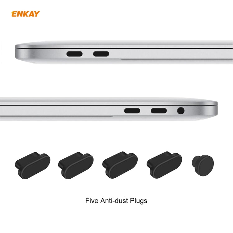 ENKAY Custodia protettiva per laptop in cristallo 3 in 1 + pellicola per tastiera in TPU versione USA + set di tappi antipolvere per MacBook Pro 15,4 pollici A1707 e A1990 (con Touch Bar), For MacBook Pro 15.4 inch A1707 (with Touch Bar)