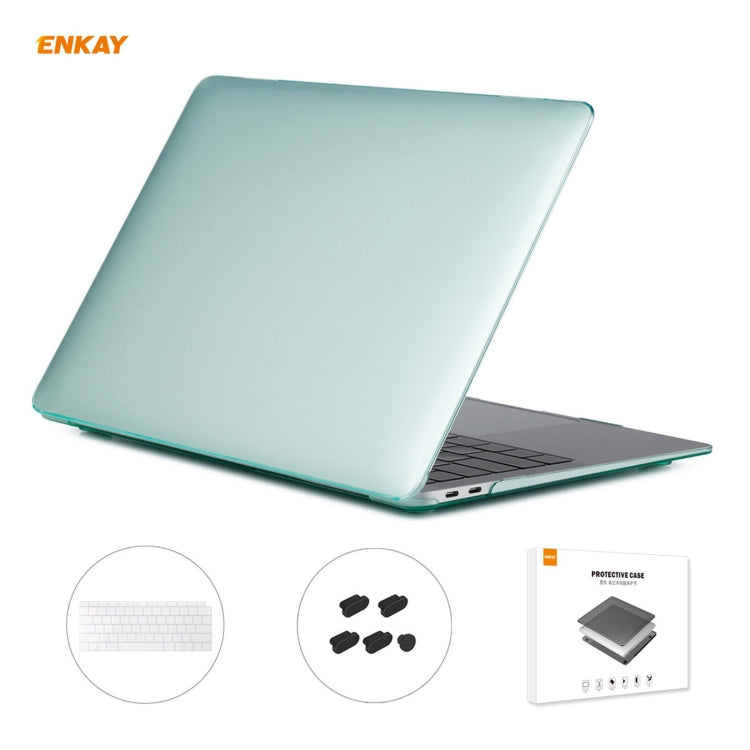 ENKAY Custodia protettiva per laptop in cristallo 3 in 1 + pellicola per tastiera in TPU versione USA + set di tappi antipolvere per MacBook Air 13,3 pollici A1932 (2018), For MacBook Air 13.3 inch A1932 (2018)